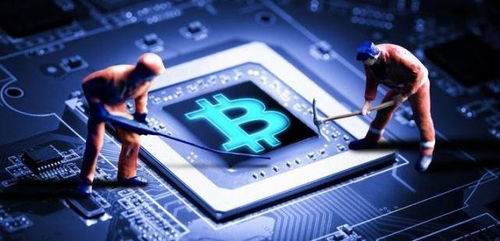 A powerful mining rig humming, its GPUs illuminated, pushing hash rates to the maximum.